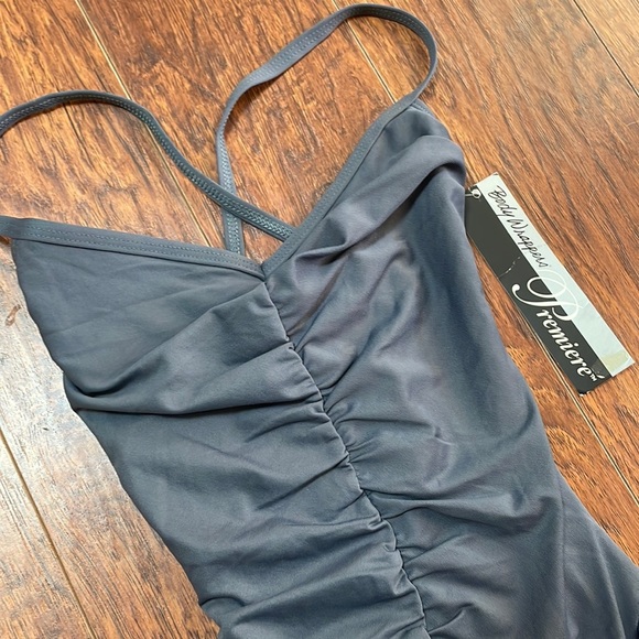 Body Wrappers Premiere #P522 shirred camisole leotard - Picture 3 of 8